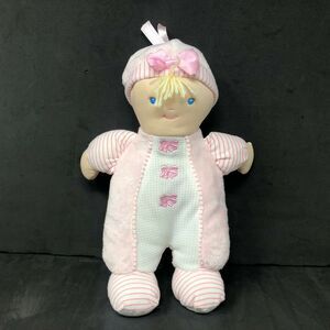 Kids Preferred Baby Doll Plush Lovey 11" Blonde Pink White Stripe Velour Thermal